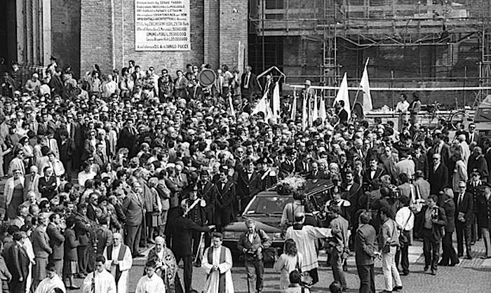 I funerali di Roberto Ruffilli, assassinato dalle Brigate rosse.
