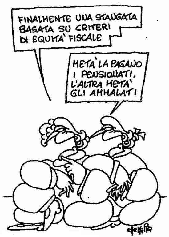 Vignetta di Ellekappa da l'Unità del17 settembre 1992.