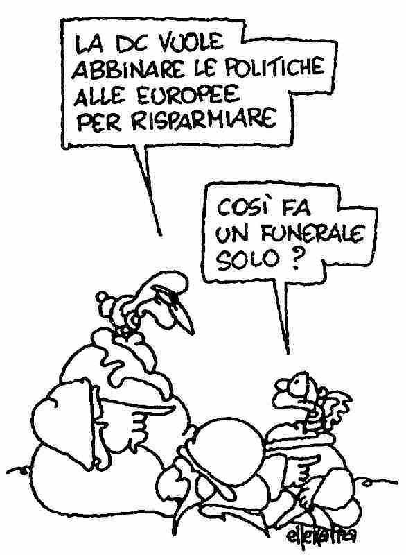 Vignetta di Ellekappa da l'Unità del 13 gennaio 1994.